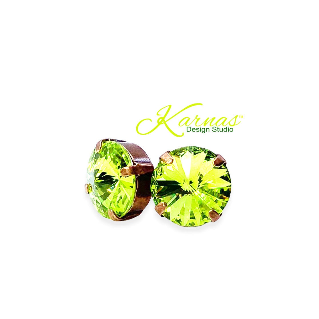 Sour Apple 12 Mm Ohrstecker Oder Tropfenohrringe Made With K.d.s. Premium Kristall Wählen Sie Ihr Finish Karnas Design Studio ™ Kostenloser Versand von KarnasDesignStudio