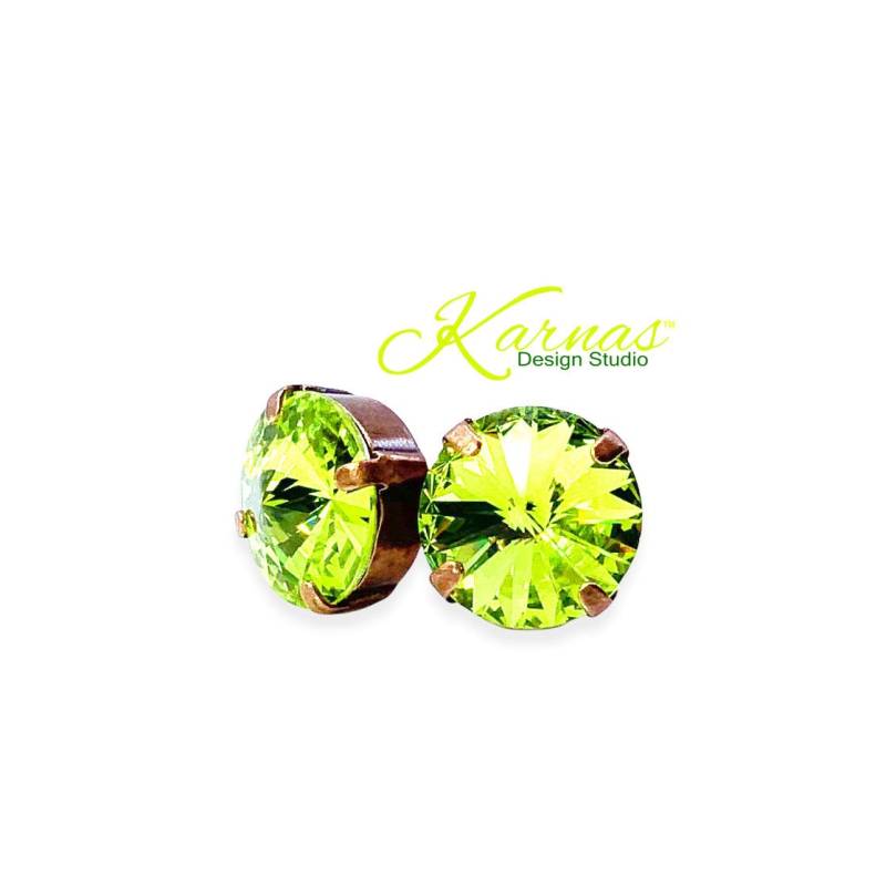 Sour Apple 12 Mm Ohrstecker Oder Tropfenohrringe Made With K.d.s. Premium Kristall Wählen Sie Ihr Finish Karnas Design Studio ™ Kostenloser Versand von KarnasDesignStudio