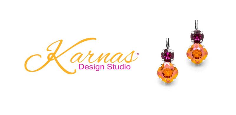 Sunset Orange Allure 12 Mm/ 8 Mm Ohrringe Im Kissenschliff Mit K.d.s. Premium Kristall Wählen Sie Ihr Finish Karnas Design Studio ™ von KarnasDesignStudio