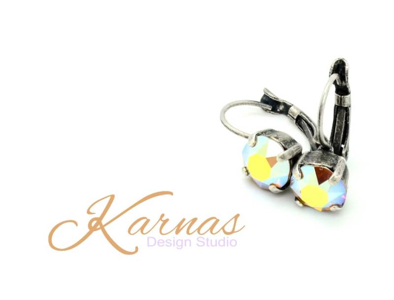 Tan Opal Ab 8 Mm Tropfen Ohrstecker K.d.s. Premium Kristall Wählen Sie Ihr Finish Karnas Design Studio von KarnasDesignStudio