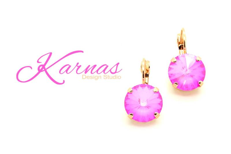 Ultra Pink Ab Rivoli 12 Mm Tropfen Oder Ohrstecker K.d.s. Premium Kristall Wählen Sie Ihr Finish Karnas Design Studio ™ von KarnasDesignStudio