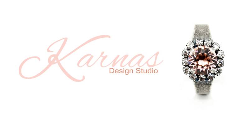 Vintage Rose 8 Mm Verstellbarer Heiligenschein Ring K.d.s. Premium Kristall Wählen Sie Ihr Finish Karnas Design Studio von KarnasDesignStudio