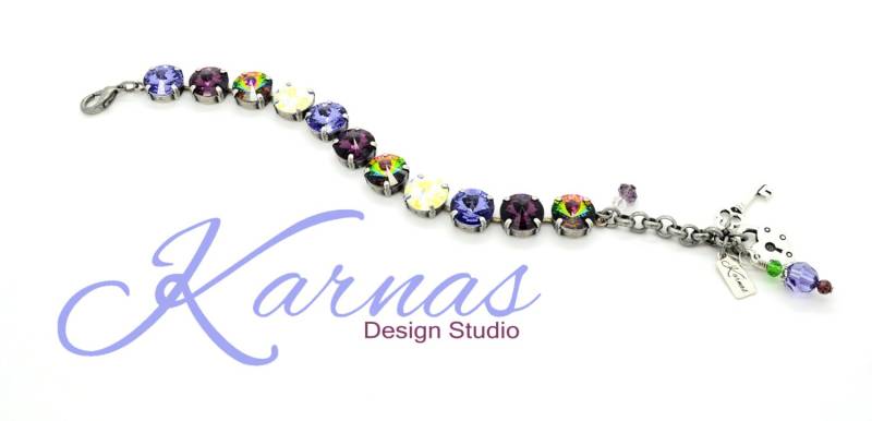 Violaceous 12 Mm Bettelarmband K.d.s. Premium Kristall Wählen Sie Ihr Finish Karnas Design Studio von KarnasDesignStudio