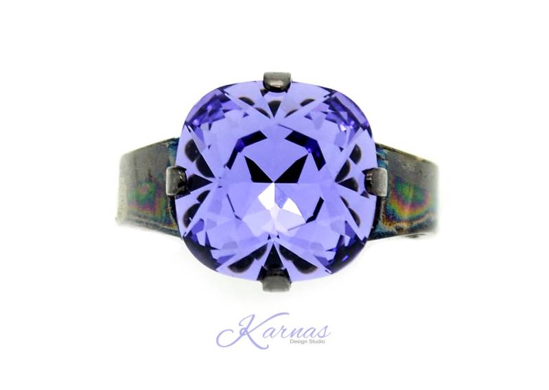 Violet Femme 12 Mm Verstellbarer Ring K.d.s. Premium Kristall Wählen Sie Ihr Finish Karnas Design Studio ™ von KarnasDesignStudio