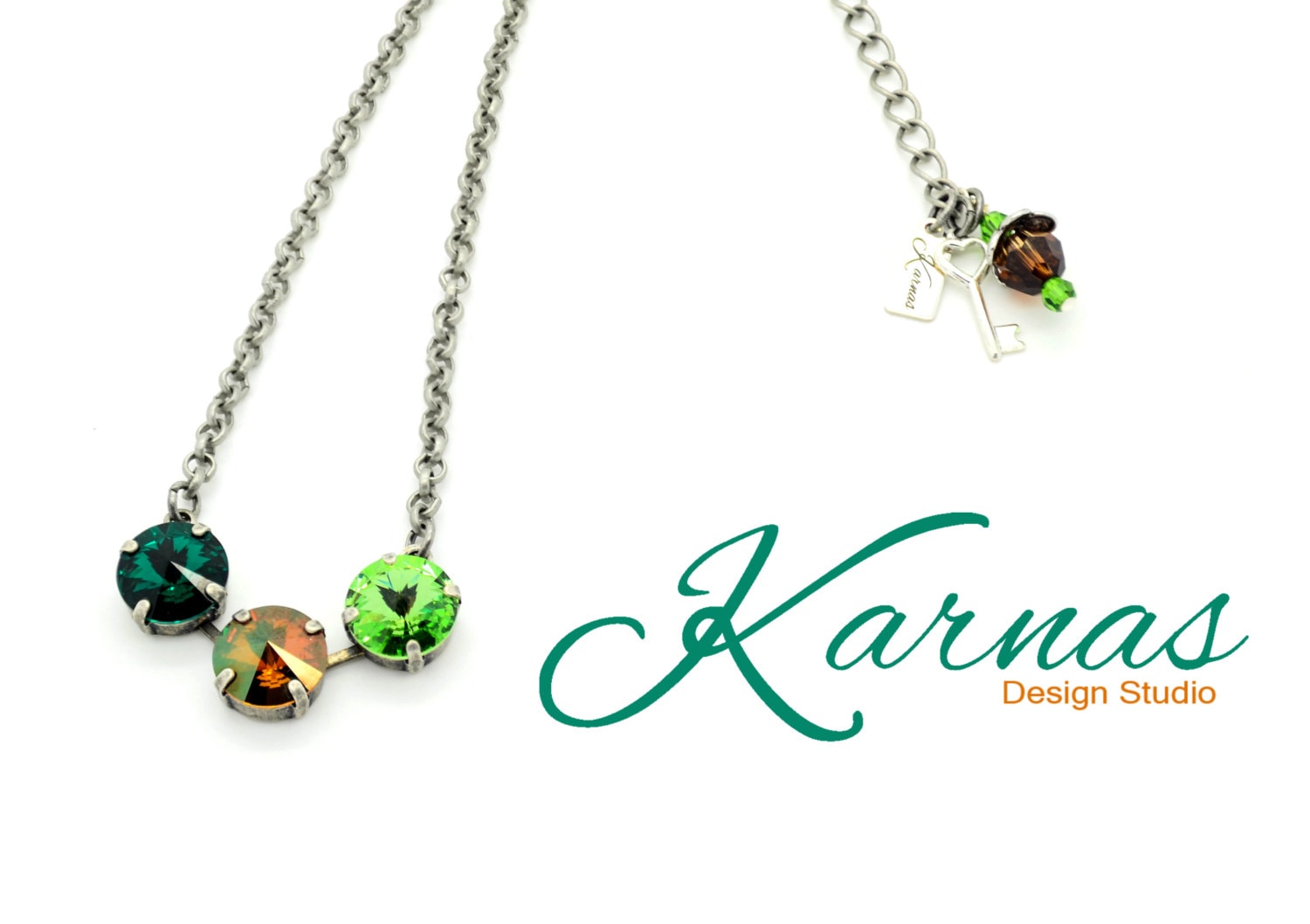Vivacious Verdant 12 Mm Halskette Mit K.d.s. Premium Kristall Wählen Sie Ihr Finish Karnas Design Studio von KarnasDesignStudio