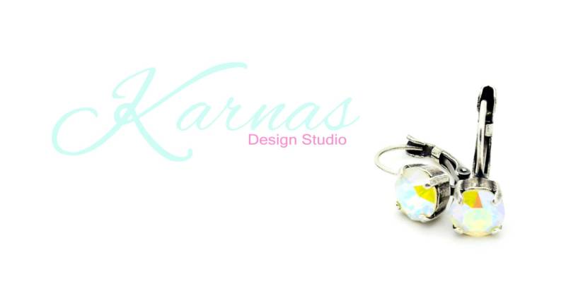 White Opal Ab 8 Mm Kristall Chaton Tropfen Brisur Ohrringe K.d.s. Premium Wählen Sie Ihr Metall Auskarnas Design Studio von KarnasDesignStudio