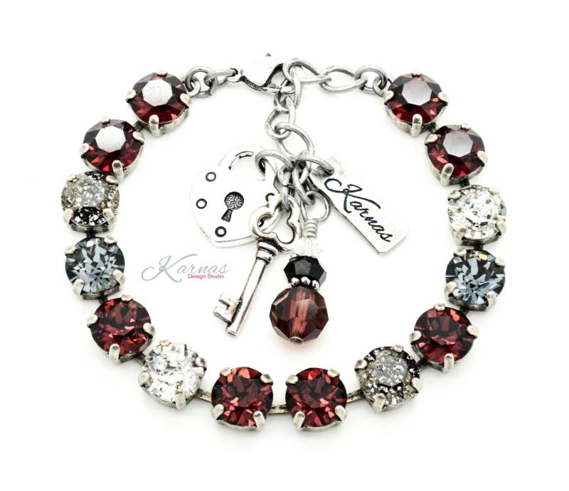 Winter Cognac 8 Mm Bettelarmband Hergestellt Mit Kds Premium Kristall Wählen Sie Ihr Finish Karnas Design Studio ™ von KarnasDesignStudio