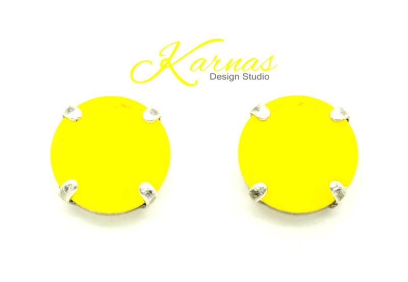 Zitronenopal 12 Mm Ohrstecker Oder Tropfen-Ohrringe Hergestellt Mit Kds Premium Kristall Wählen Sie Ihr Finish Karnas Design Studio ™ von KarnasDesignStudio