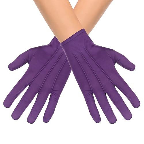 KarneLux Handschuhe Lila - 1 Paar Damen Herren Handschuhe als Kostüm Zubehör - Accessoire für Karneval, Halloween oder Mottopartys 23 cm von KarneLux