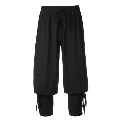 KarneLux Herren Mittelalter Hose - Kostüm Schnürhose für LARP, Pirat oder Wikinger - Piratenkostüm für Karneval, Halloween oder Cosplay (XXL) von KarneLux