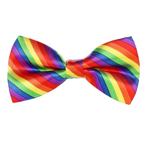 KarneLux Regenbogen Fliege - Zubehör für Clown Kostüme zu Karneval und Fasching - Accessoire für Pride Motto Partys - 13 cm von KarneLux