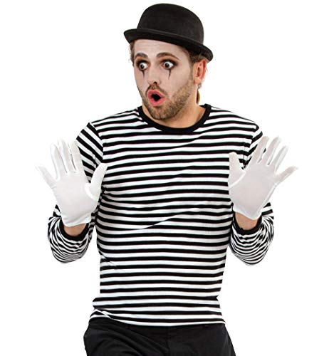 KarnevalsTeufel Ringelpulli Langarm Longsleeve Schwarz-Weiß gestreift Langarmshirt Kostüm für Pantomime Marine Gondoliere Gefangener und vieles mehr, Basic für viele Kostüme und Verkleidungen (XL) von KarnevalsTeufel.de