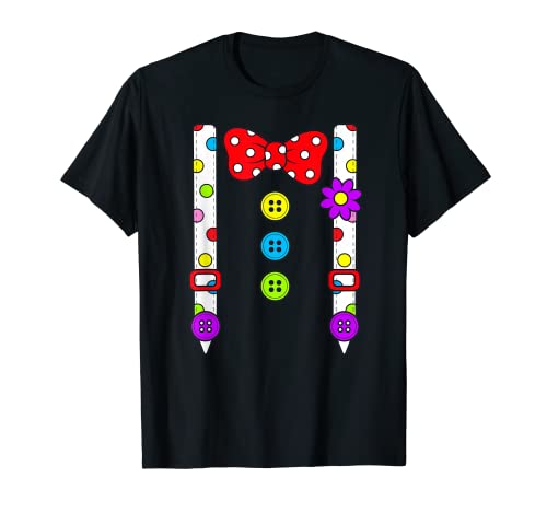 Karneval Costumes and Designs Clown Kostüm T-Shirt für Kinder und Unisex Erwachsene, Multicolored mit Blumenmuster, Kurzarm, U-Ausschnitt, Größe M (EU) von Karneval Costumes and Designs
