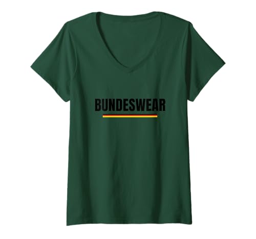 Damen Bundeswear | Soldat Bundesbeauftragter von Bundeswehr Kostüm T-Shirt mit V-Ausschnitt Damen Bundeswear | Soldat Bundesbeauftragter von Bundeswehr Kostüm T-Shirt mit V-Ausschnitt von Karneval Design - Fasching Clown Konfetti Fasnacht