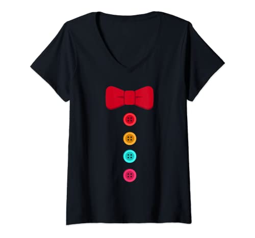 Damen Clown Kostüm Karneval Fasching T-Shirt mit V-Ausschnitt Damen Clown Kostüm Karneval Fasching T-Shirt mit V-Ausschnitt von Karneval Fasching Feiern Clown Geschenk