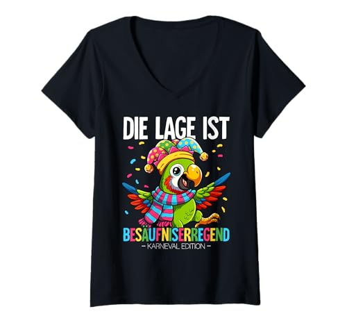 Damen Kölner Fasching Fasnacht Karneval T-Shirt mit V-Ausschnitt Damen Kölner Fasching Fasnacht Karneval T-Shirt mit V-Ausschnitt von Karneval Fasching Köln Gruppenkostüm 2025