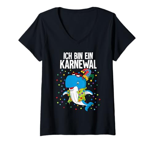 Damen Kölner Karneval Fasching Fasnacht Karnewal T-Shirt mit V-Ausschnitt Damen Kölner Karneval Fasching Fasnacht Karnewal T-Shirt mit V-Ausschnitt von Karneval Fasching Köln Gruppenkostüm 2025