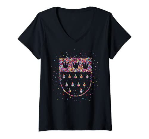 Damen Köln Kölner Wappen Karneval Konfetti Kölsch Geschenk T-Shirt mit V-Ausschnitt Damen Köln Kölner Wappen Karneval Konfetti Kölsch Geschenk T-Shirt mit V-Ausschnitt von Karneval Fasching Konfetti Geschenkidee
