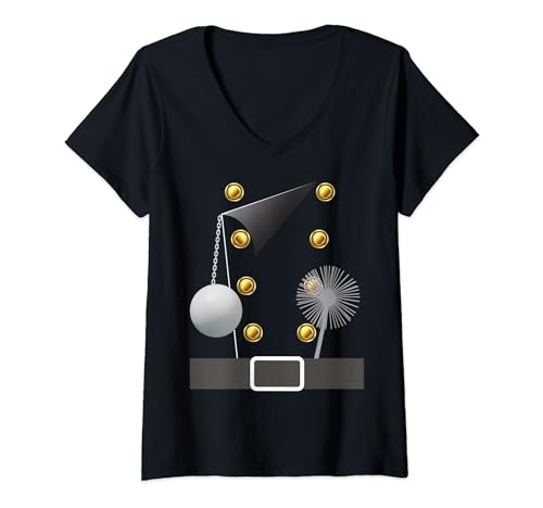 Damen Schornsteinfeger Kaminfeger Fasching Karneval Kostüm Lustig T-Shirt mit V-Ausschnitt Damen Schornsteinfeger Kaminfeger Fasching Karneval Kostüm Lustig T-Shirt mit V-Ausschnitt von Karneval Fasching Merch