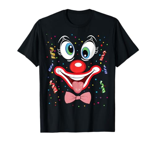 Karneval Faschingskostüm Clown Kostüm Gesicht Lustige Clown konfetti T-Shirt Damen Party Schwarz Small EU 41 S EU Karnevalskostüm Fasching Kostüm Clown T-Shirt Damen Party Karneval Faschingskostüm Clown Kostüm Gesicht Lustige Clown konfetti T-Shirt Damen Party Schwarz Small EU 41 S EU Karnevalskostüm Fasching Kostüm Clown T-Shirt Damen Party von Karneval Faschingskostüm Clown Kostüm Gesicht