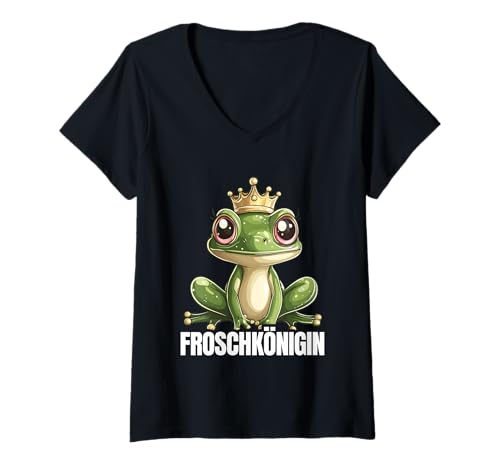 Damen Karnevalkostüm FROSCHKÖNIGIN Lustiges Faschings Frauen T-Shirt mit V-Ausschnitt Damen Karnevalkostüm FROSCHKÖNIGIN Lustiges Faschings Frauen T-Shirt mit V-Ausschnitt von Karneval Geschenk Frosch Shirt Fasching Kostüm