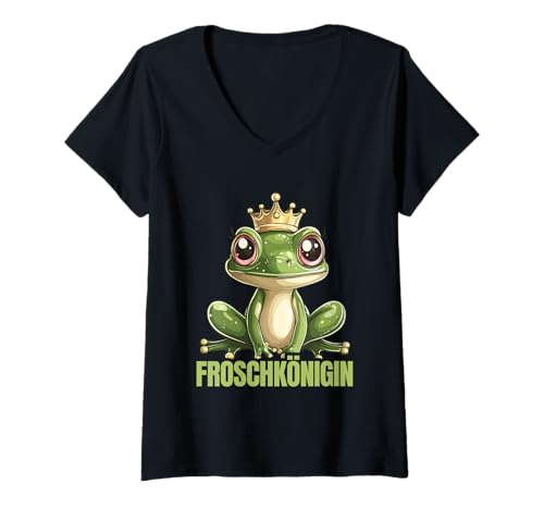 Damen Karnevalkostüm FROSCHKÖNIGIN Lustiges Faschings Frauen T-Shirt mit V-Ausschnitt Damen Karnevalkostüm FROSCHKÖNIGIN Lustiges Faschings Frauen T-Shirt mit V-Ausschnitt von Karneval Geschenk Frosch Shirt Fasching Kostüm