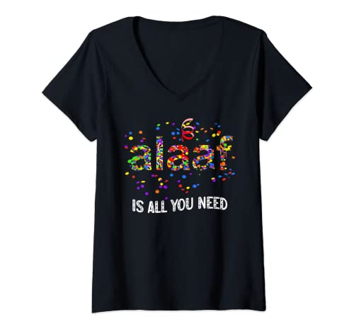 Damen Alaaf Is All You Need Köln Karneval Musik Jecken Kölle Alaaf T-Shirt mit V-Ausschnitt Damen Alaaf Is All You Need Köln Karneval Musik Jecken Kölle Alaaf T-Shirt mit V-Ausschnitt von Karneval Helau Alaaf Olau Jecken Musik Sprüche