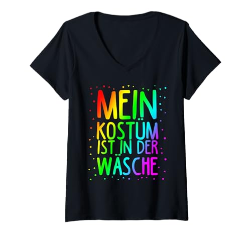 Damen Mein Kostüm Ist In Der Wäsche Karneval Kein Kostüm T-Shirt mit V-Ausschnitt Damen Mein Kostüm Ist In Der Wäsche Karneval Kein Kostüm T-Shirt mit V-Ausschnitt von Karneval Kein Kostüm Party Sprüche & Geschenkideen