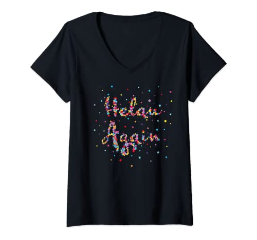 Damen Helau Again Kölsch Karneval Fasching Konfetti Rosenmontag T-Shirt mit V-Ausschnitt Damen Helau Again Kölsch Karneval Fasching Konfetti Rosenmontag T-Shirt mit V-Ausschnitt von Karneval Köln Konfetti Fasching Kostümersatz Kölle