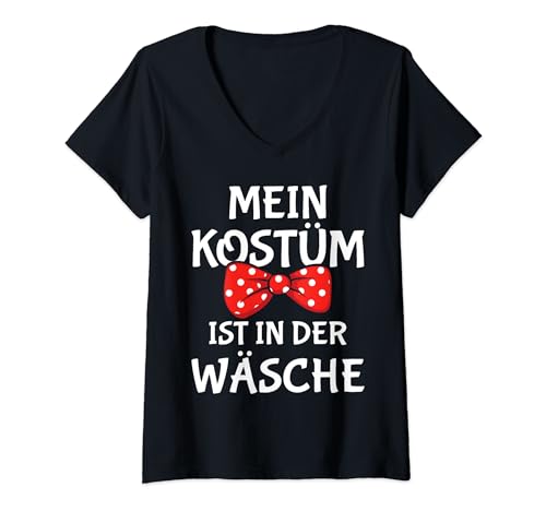 Damen Das Ist Mein Karneval Kostüm T-Shirt mit V-Ausschnitt von Karneval Kostüm Fasching Konfetti Alaaf Helau