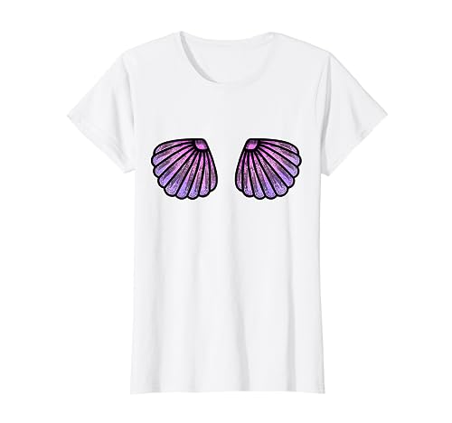 Meerjungfrau Kostüm Muschel BH lila Party Karneval Bikini T-Shirt von Meerjungfrauen Fasching Lustige Faschingskostüme