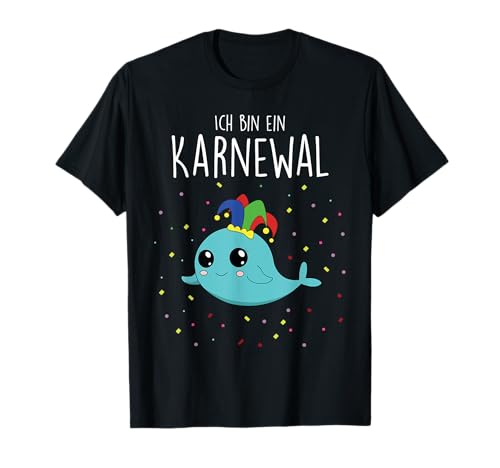 Karnewal | Kölner Karneval Fasching T-Shirt für Herren in Schwarz, Cartoon-Muster, Kurzarm, Klein (EU) von Karneval Outfits Fasching Konfetti Karnewal