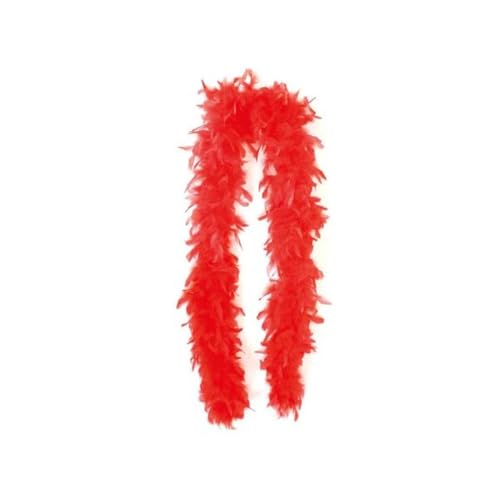 Federboa einfarbig aus verschiedenen Farben und Federdichten wählbar Länge ca. 1,80m Federstola Federschal Kostüm Karneval 20er Jahre Charleston Burlesque kuschelig (Rot) von KarnevalsTeufel.de