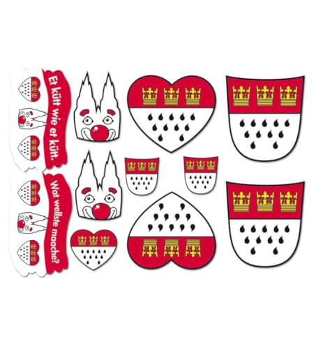 Hautaufkleber Köln Accessoire Köln Tattoo Aufkleber Körperschmuck Wappen Dom Party Kölner Straßenkarneval Festumzug Karneval Kölle Alaaf von KarnevalsTeufel.de
