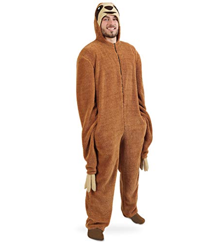 KarnevalsTeufel Einteiler Faultier Onesie Jumpsuit Overall Faulpelz Murmeltier als Kostüm Unisex Erwachsene Tierkostüm (XXL) von KarnevalsTeufel.de