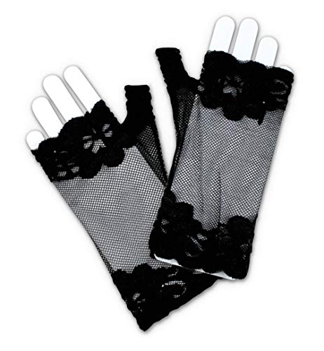 KarnevalsTeufel Spitzenhandschuhe ohne Finger in schwarz für Erwachsene Netzhandschuhe Halloween Karneval Accessoire von KarnevalsTeufel.de