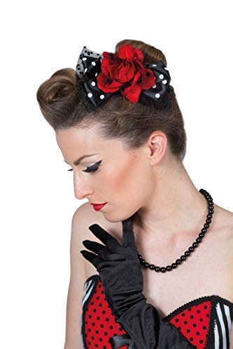 Karnevalsmanufaktur Haarspange Rose Rockabilly - Hair Clip - Frauen - 1 stück - 50 Stück - Pink - Gepunktet - Clamp Closure von Karnevalsmanufaktur