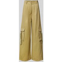 Karo Kauer Cargohose in unifarbenem Design in Khaki, Größe XL von Karo Kauer