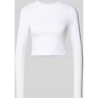 Karo Kauer Cropped Longsleeve mit Label-Patch in Weiss, Größe S Karo Kauer Cropped Longsleeve mit Label-Patch in Weiss, Größe S von Karo Kauer