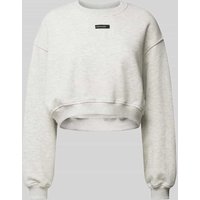 Karo Kauer Cropped Sweatshirt mit Label-Patch in Hellgrau, Größe L von Karo Kauer