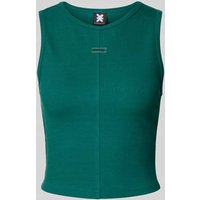 Karo Kauer Cropped Tanktop mit Label-Patch in Dunkelgruen, Größe L von Karo Kauer