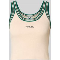 Karo Kauer Cropped Tanktop mit Label-Stitching in Weiss, Größe M von Karo Kauer