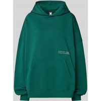 Karo Kauer Oversized Hoodie mit Label-Print und Känguru-Tasche in Dunkelgruen, Größe M von Karo Kauer