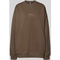 Karo Kauer Oversized Sweatshirt mit Label-Print in Oliv, Größe XL von Karo Kauer