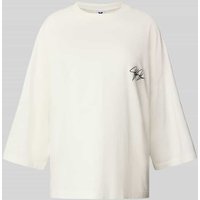 Karo Kauer Oversized T-Shirt mit Label-Stitching in Weiss, Größe M von Karo Kauer