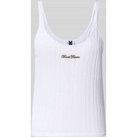 Karo Kauer Stricktop mit Label-Patch in Weiss, Größe L von Karo Kauer