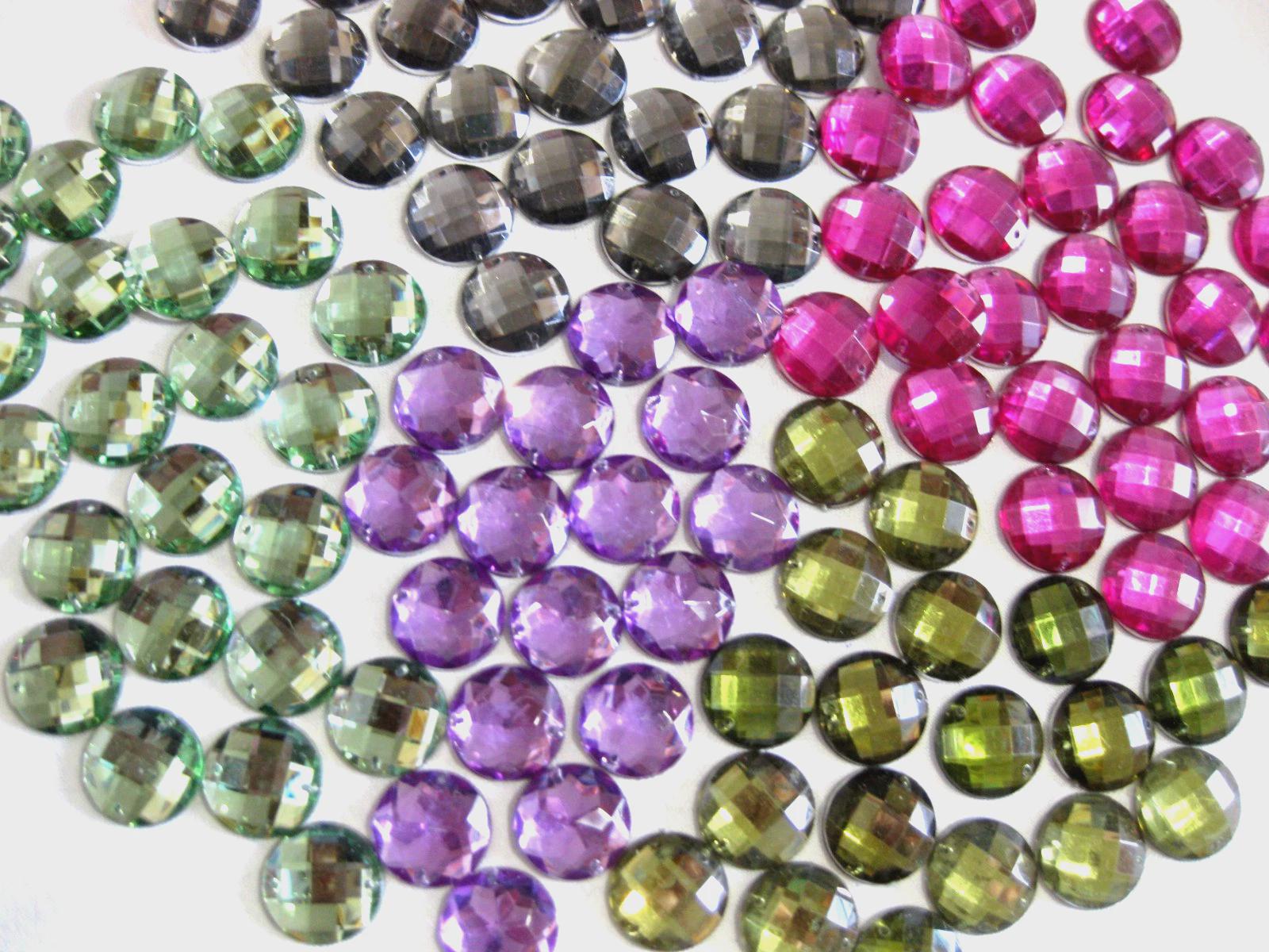 40 Acryl-Strass-Glitzersteine Rund Diy Farbe Wählbar Zum Aufnähen 18mm St6E von Karolaskurzwaren