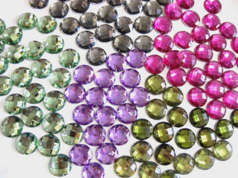 40 Acryl-Strass-Glitzersteine Rund Diy Farbe Wählbar Zum Aufnähen 18mm St6E von Karolaskurzwaren