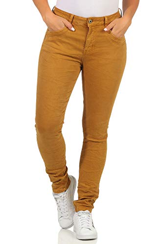 KAROSTAR Chino Damen Jeans Baggy Hose Boyfriend Hüfthose 19 (38, Gelb) von Karostar by Lexxury