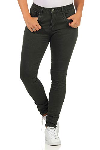 KAROSTAR Chino Damen Jeans Baggy Hose Boyfriend Hüfthose 19 (38, Grün) von Karostar by Lexxury